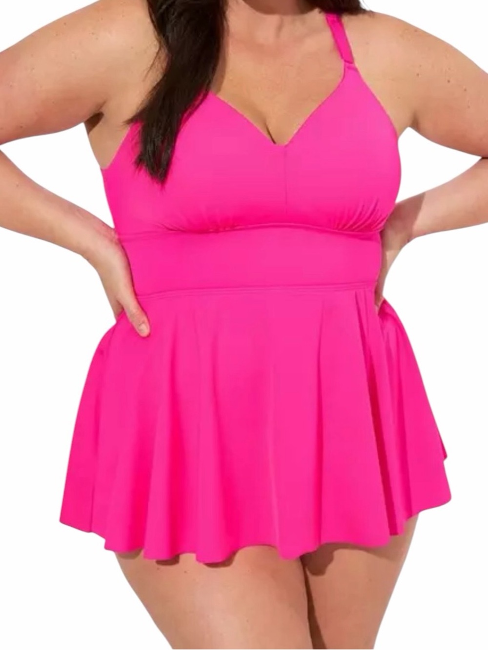 Torrid Hot Pink Wirefree Racerback Tankini 0 (12)
